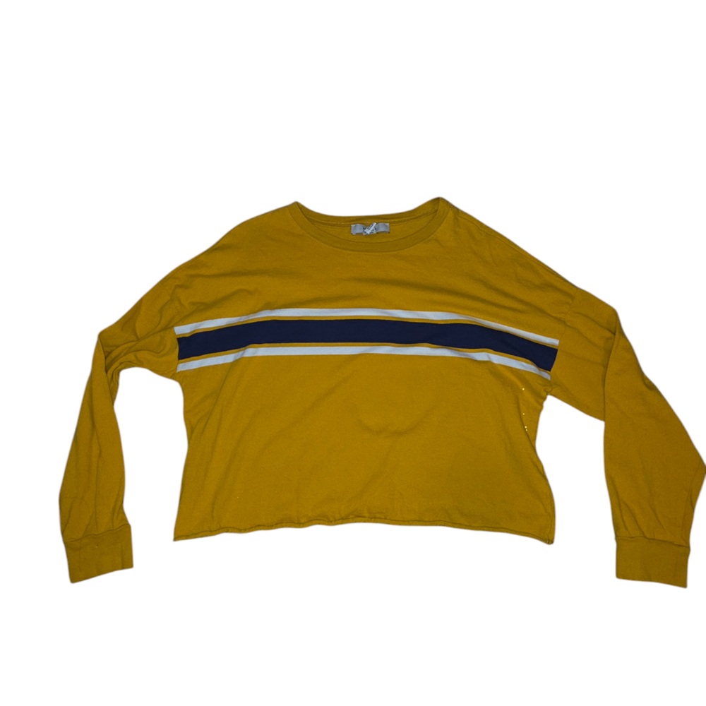 Mustard Long Sleeve Top with Stripes
